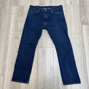 Levis 513 Jeans Mens 36x32 Blue Straight Leg Slim Stretch Denim Dark Wash